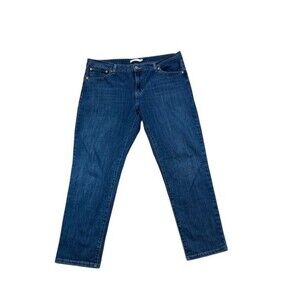 Levi Strauss Boyfriend Jean Womens Size 32 X 27 Mid Rise Dark Wash Denim Levis